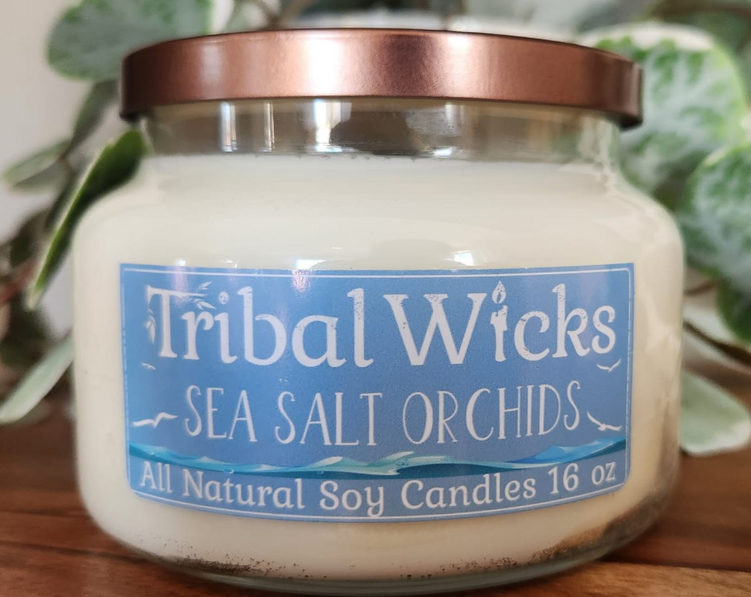 Sea Salt Orchids 16 oz Apothecary Jar